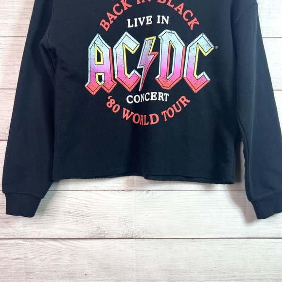 ACDC Girls Black Cropped Pullover Sweater Size XL - Picture 4 of 8